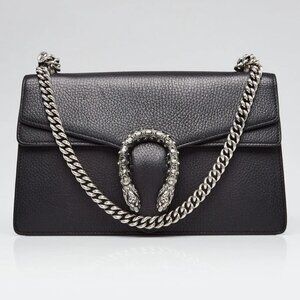 Gucci Black Leather Dionysus Small Shoulder Bag
